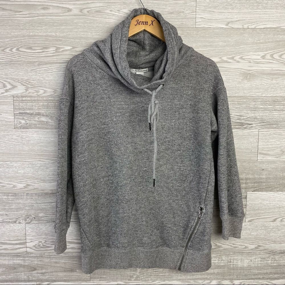 Dalia Collection Gray Cowl Collar Pull OverSweater